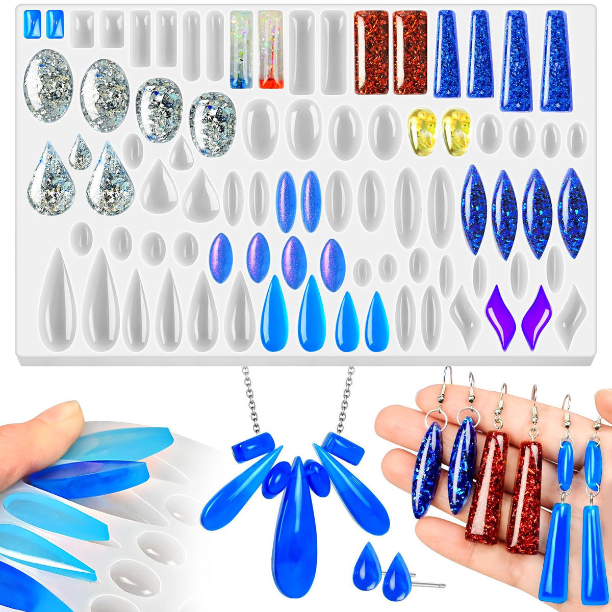 Resin Earring Molds, Set of 4 Style Silicone Earring Molds