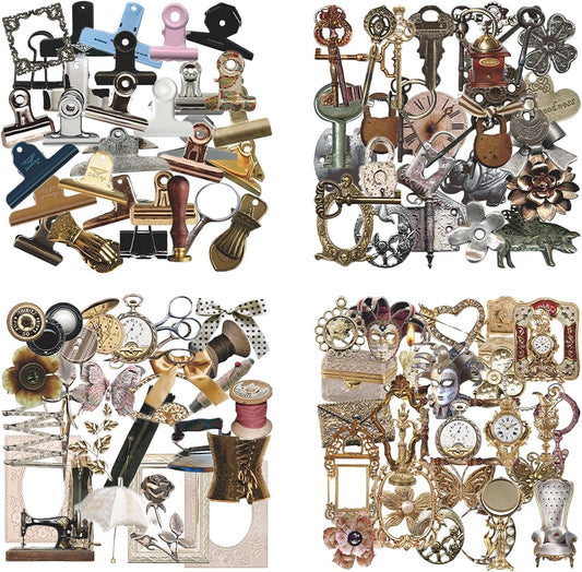 120 Pcs Vintage Scrapbooking Supplies for Junk Journal, Creative DIY Journaling Kit, Non-Adhesive Paper Ephemera for Decoration and Collage