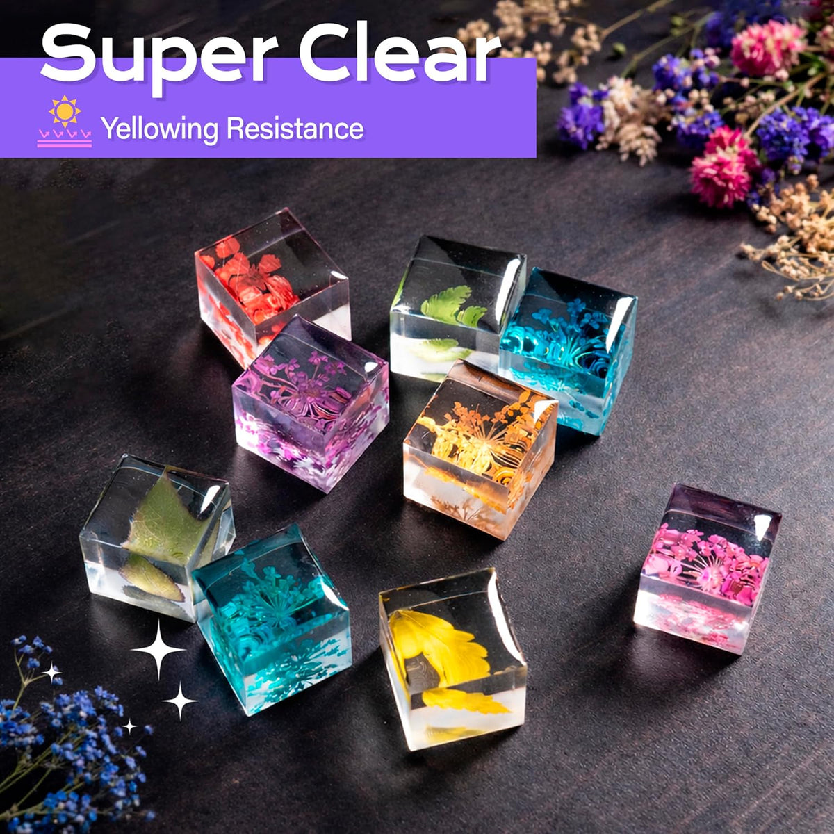 HeyClear UV Resin kit 300g Premixed UV Epoxy Resin Glue Cure for Crafts