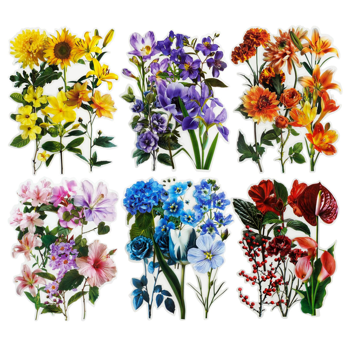 120 Pcs Floral Garden Stickers for Scrapbooking and Journaling