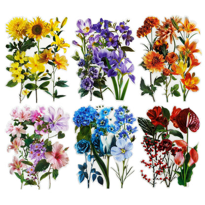 120 Pcs Floral Garden Stickers for Scrapbooking and Journaling