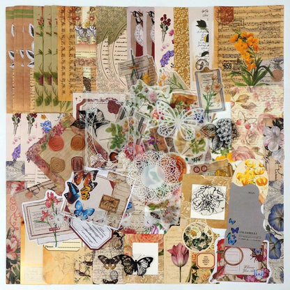 Teniinet 260 PCS Vintage Scrapbooking Supplies Kit for Beginners (Natural)