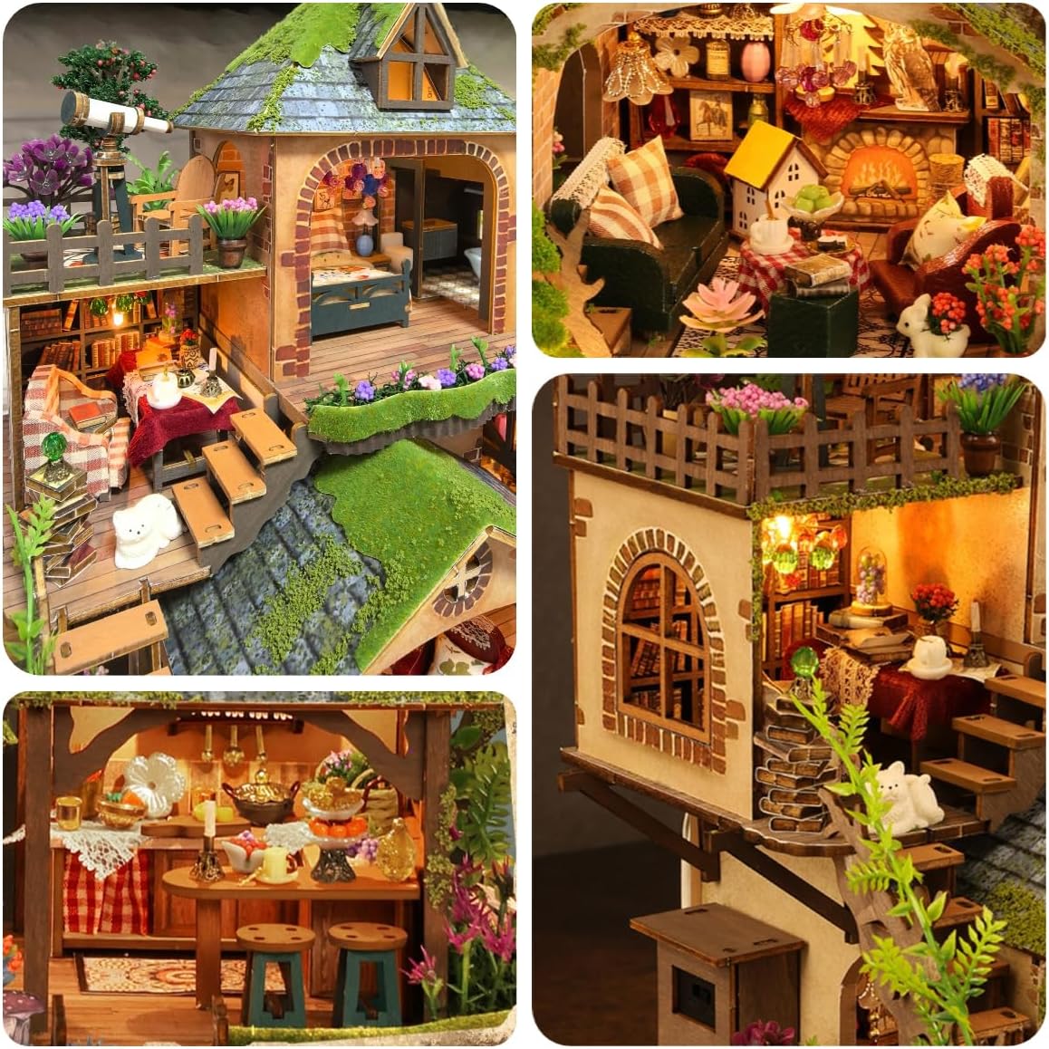 RHZN Miniature House Kit, Miniature Kit, Mini House Building Kit for Adult
