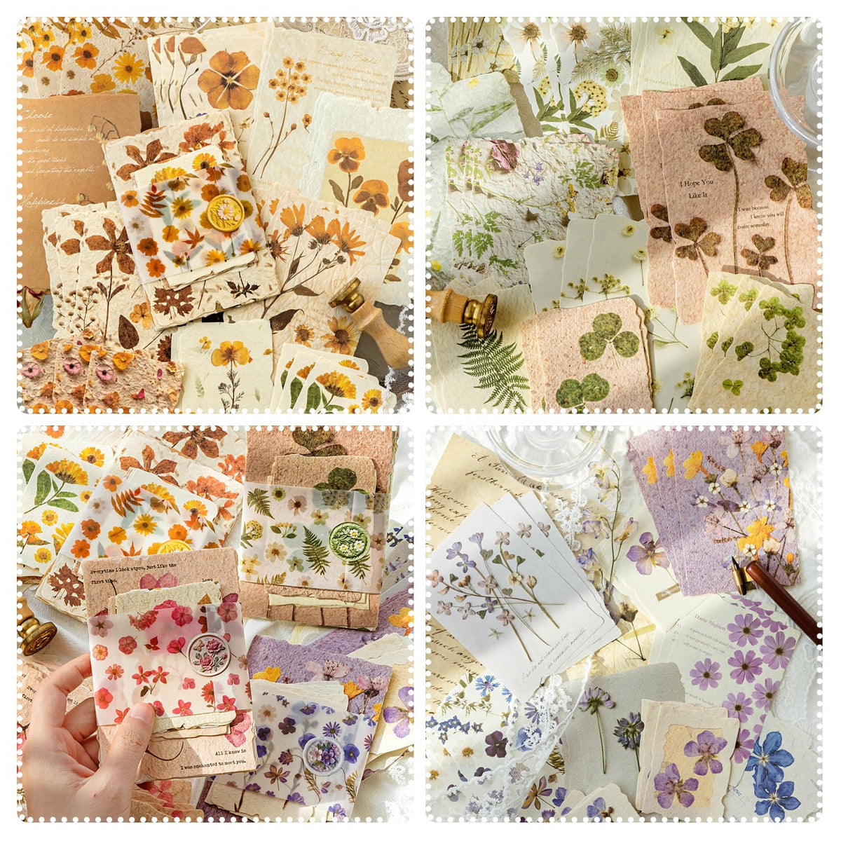 484Pcs Vintage Floral Scrapbook Supplies Kit, Paper & Journaling Stickers