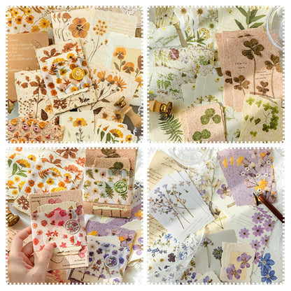 484Pcs Vintage Floral Scrapbook Supplies Kit, Paper & Journaling Stickers