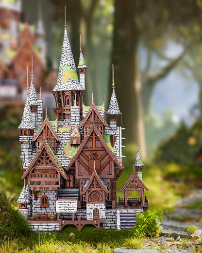 Piececool 3D Metal Puzzles Elves' Castle Metal Model Kit for Adults, DIY Architecture Building Kits,Family Time,Home Decor Best Gifts