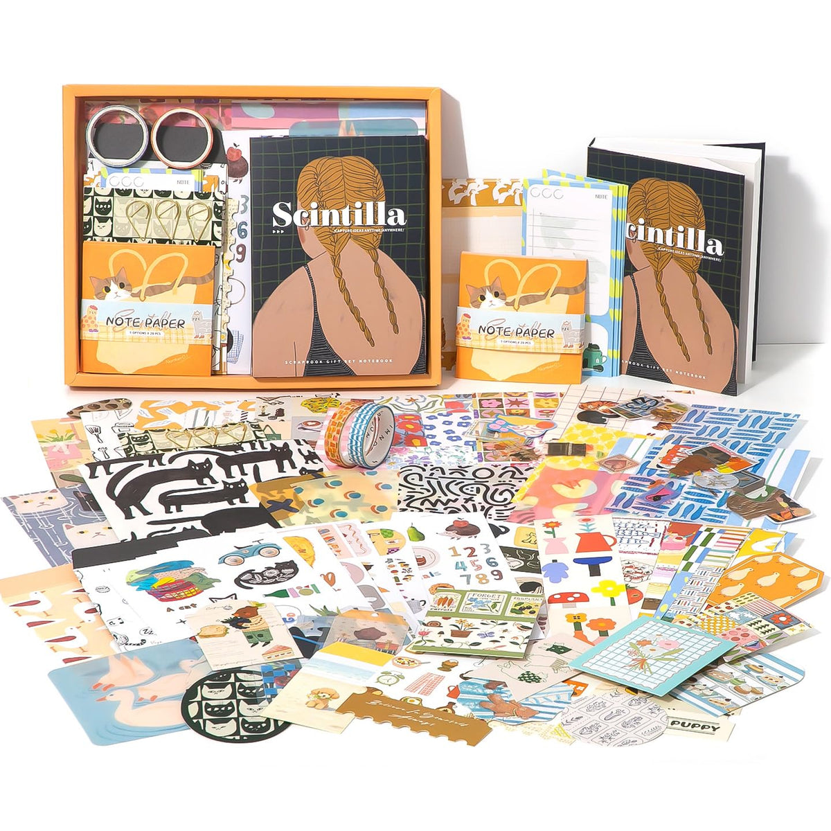 Diuhofart Aesthetic Scrapbooking Kit with A6 Notebook, Papers & Stickers