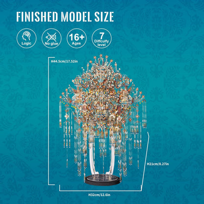 Piececool 3D Metal Puzzles for Adults Kingfisher Phoenix Coronet Model Kit