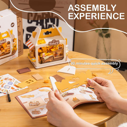 DIY Mini House Building Teddy Miniature Kit Breadbox, Miniverse Lifestyle Bookshelf Decoration, Cute Craft Kits for Women or Girls 14+, Kawaii Gifts Hobbies for Crafters (Teddy's Breadbox)