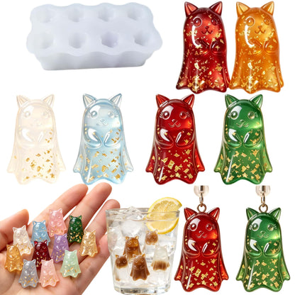 4‑Cavity Mini Ghost Epoxy Casting Mold for DIY Earrings Z0259