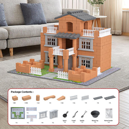 Mini House Building Kit for Kids 8+, Tiny Home with Real Bricks & Tiles