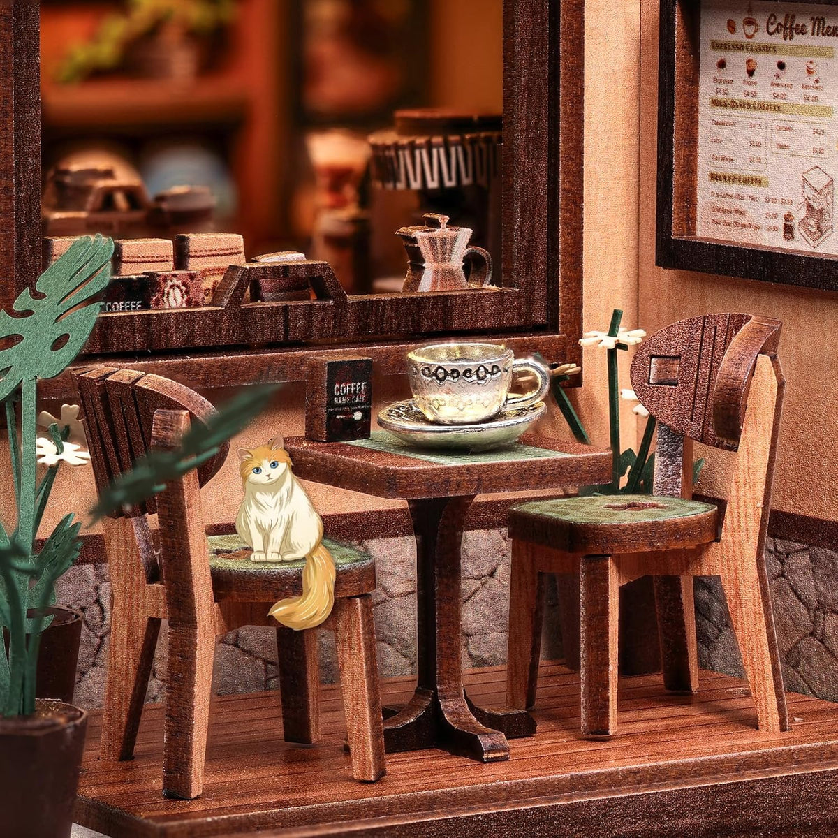 Cutefun Book Nook Kits for Adults, DIY Miniature House Kit Coffee Shop
