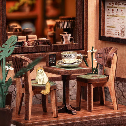 Cutefun Book Nook Kits for Adults, DIY Miniature House Kit Coffee Shop