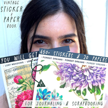 Junk Journal Supplies - Washi Stickers for Scrapbook & Journaling Supplies