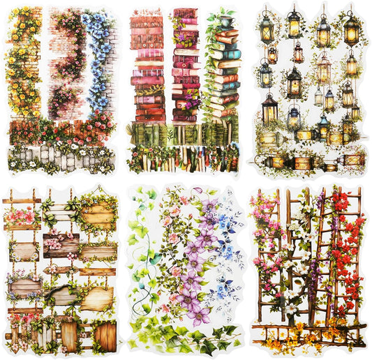 120 Pcs Floral Garden Stickers for Scrapbooking and Journaling