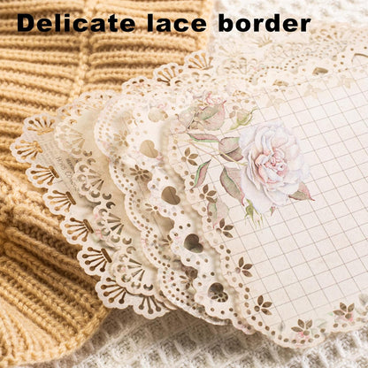 60 Sheets Vintage Floral Lace-Edged Scrapbook Paper, 6 Themes