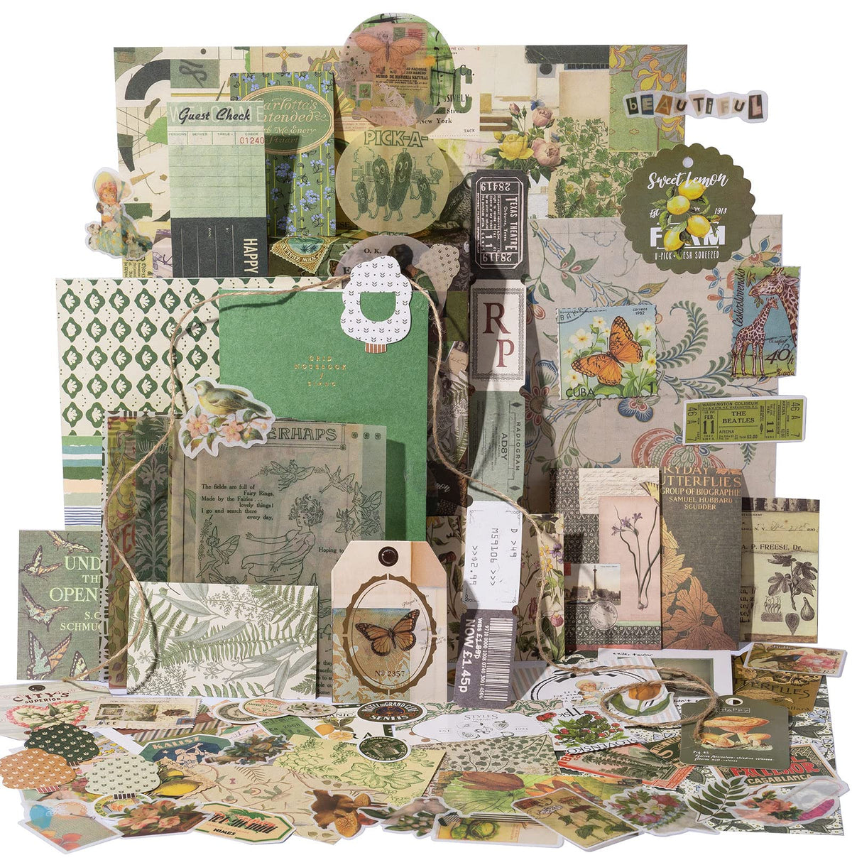 YagCu Scrapbook Kit for Beginners, Aesthetic Junk Journal Supplies, Scrapbooking and Journaling Materials, Bullet Journals Stationery, Planner DIY Arts Craft Paper, Women Adults