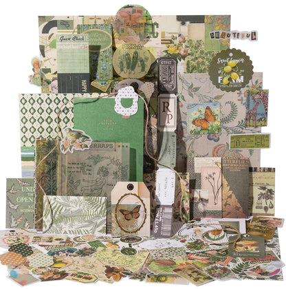 YagCu Scrapbook Kit for Beginners, Aesthetic Junk Journal Supplies, Scrapbooking and Journaling Materials, Bullet Journals Stationery, Planner DIY Arts Craft Paper, Women Adults