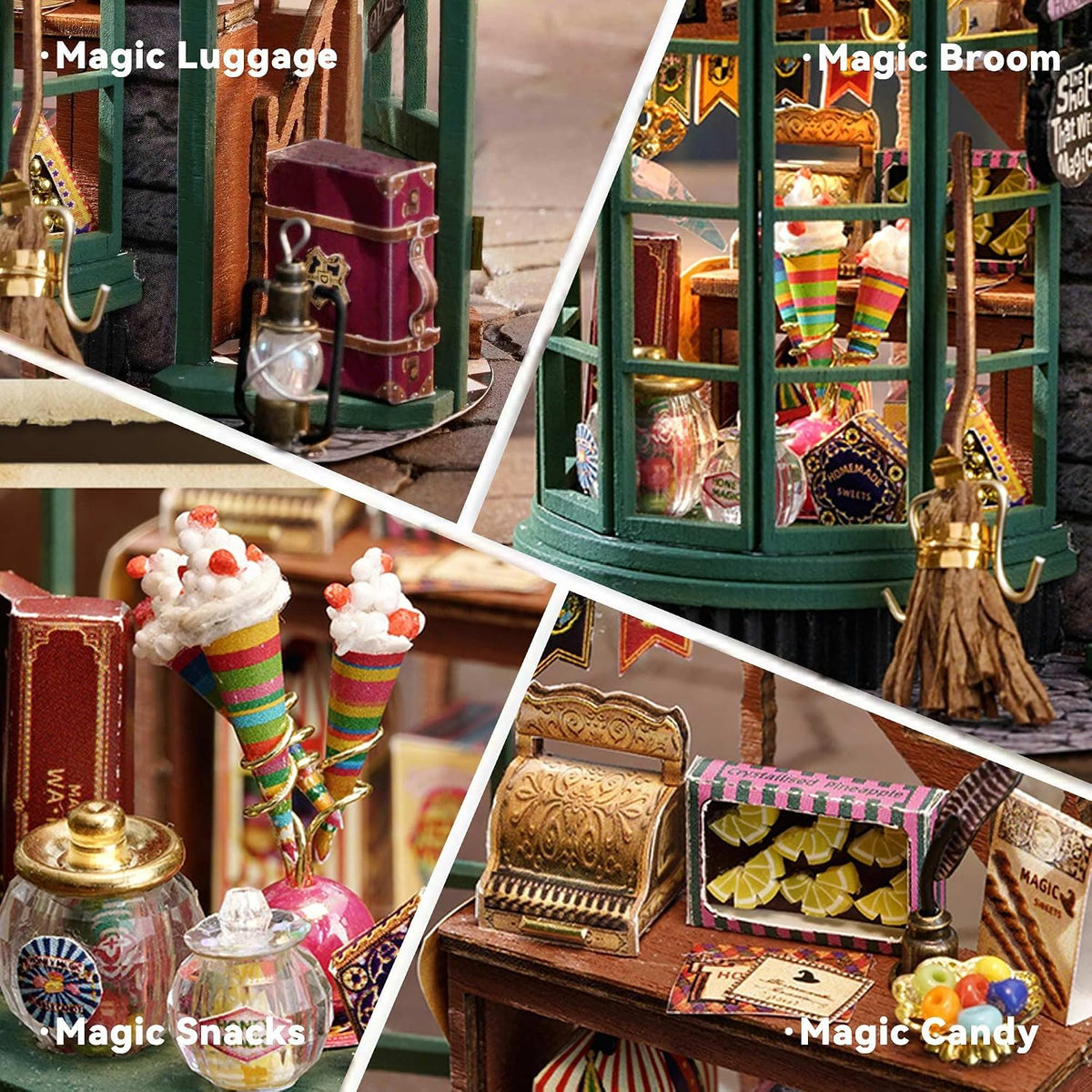 Flever Dollhouse Miniature DIY House Kit Creative Room Dream Bottle Series with Furniture for Romantic Valentine's Gift (Magical Shop)
