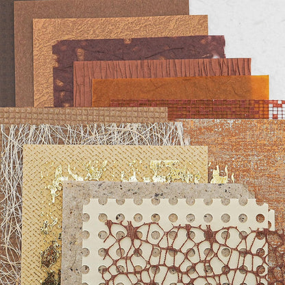 20 Pcs Handmade A5 Textured Scrapbook Paper&Mesh, Junk Journal Supplies