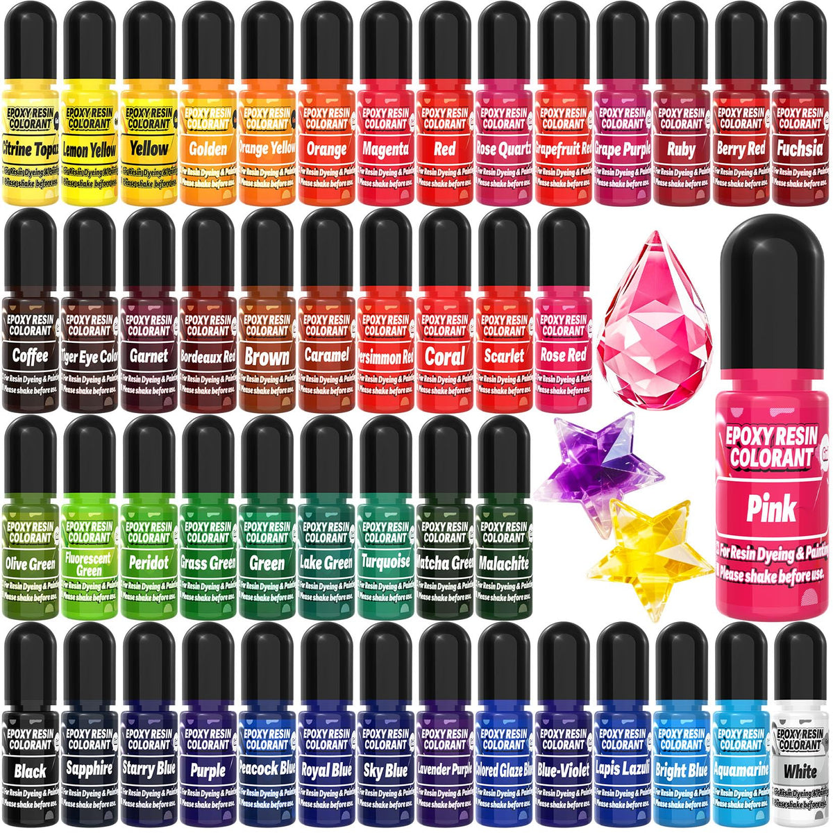 Epoxy Resin Pigment - 16 Colors Translucent Resin Colorant, Highly Concentrated Resin Dye for DIY Jewelry Making, AB Resin Coloring - 10ml