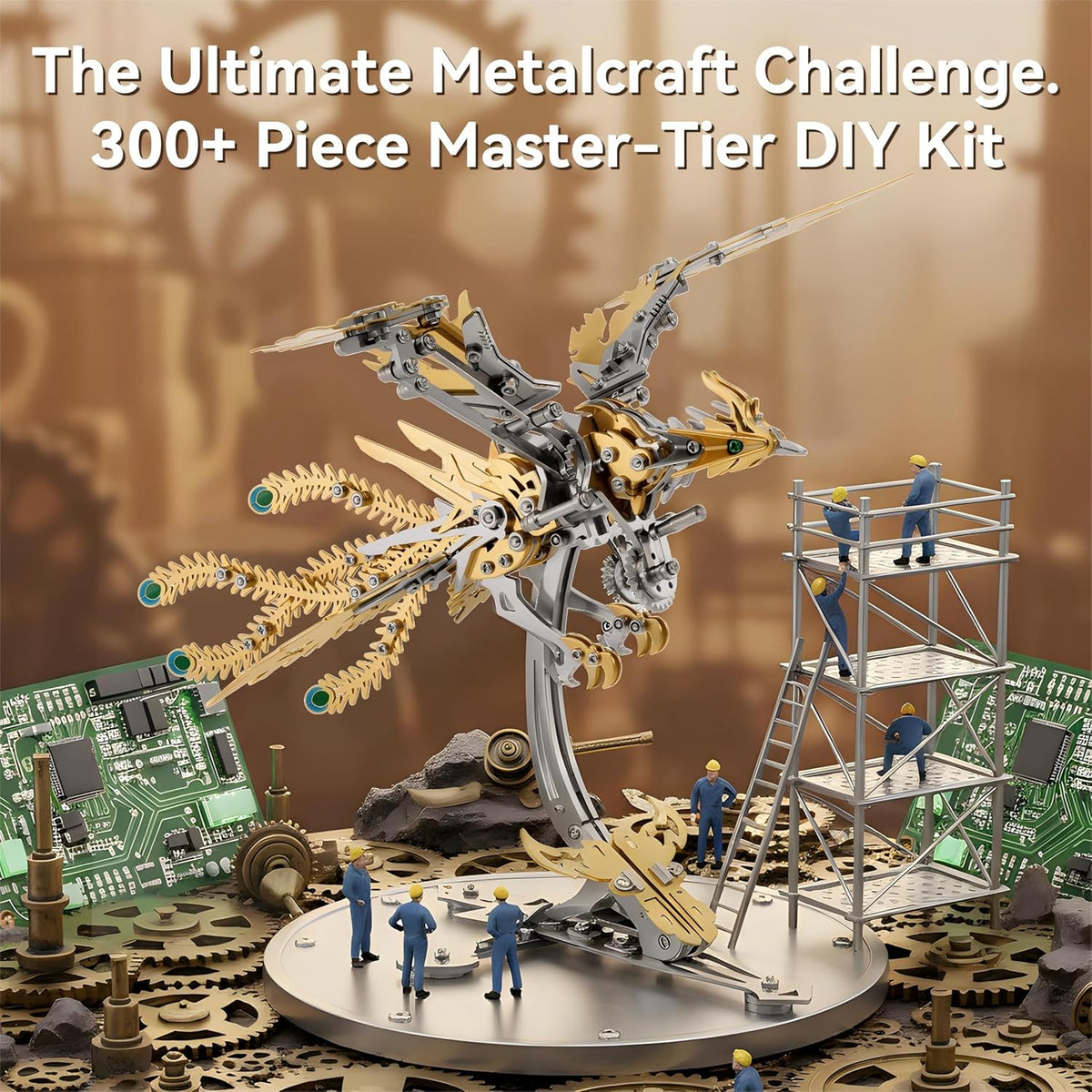 3D Metal Puzzles for Adults, Mechanical Phoenix Bird Model Kit