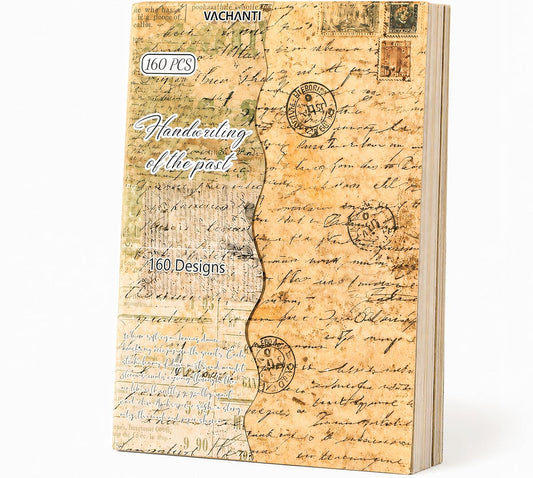 160 Sheets Vintage Scrapbook Paper Pack, Lightweight Decorative Paper Unique Designs, Junk Journal Supplies for Scrapbooking, Journaling, Decoupage, Collage, Card Making and DIY Crafts