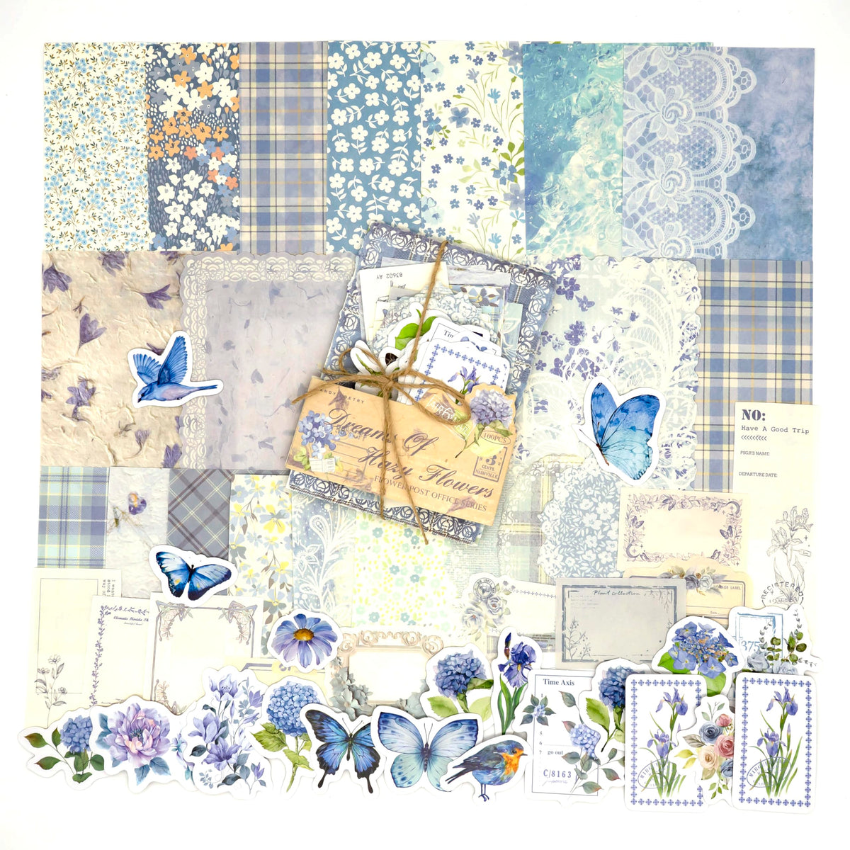 Vintage Floral Scrapbook Paper & Journaling Stickers, 400pcs