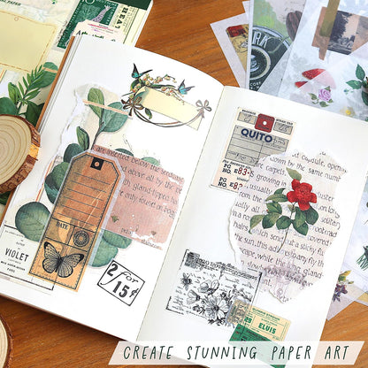 Junk Journal Supplies - Washi Stickers for Scrapbook & Journaling Supplies