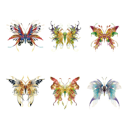 Microworld 3D Metal Puzzle, 6 Styles Wish Butterfly Metal Model Kit, Family Blessing Lucky Symbol Home Decor Collection DIY Metal Earth Brain Teaser Toys Gift- (6Pc/Set)