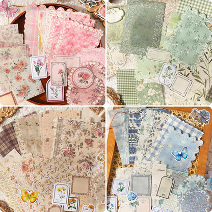 400 Sheets Floral Scrapbook Paper, 4 Packs Junk Journal Scrapbooking Supplies for Journaling, Scrapbooking Embellishments, Planner, Card Making, Collage