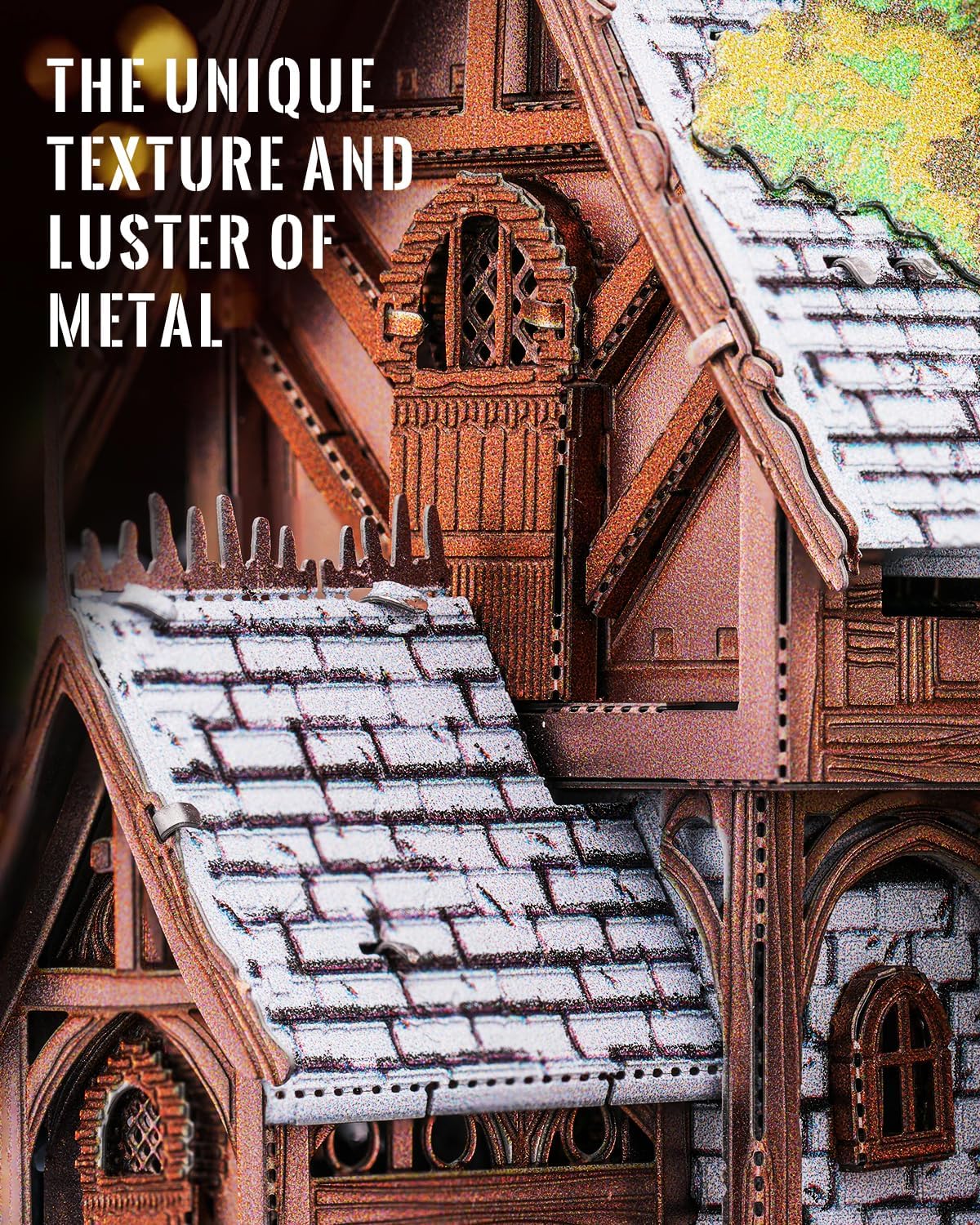 Piececool 3D Metal Puzzles Elves' Castle Metal Model Kit for Adults, DIY Architecture Building Kits,Family Time,Home Decor Best Gifts