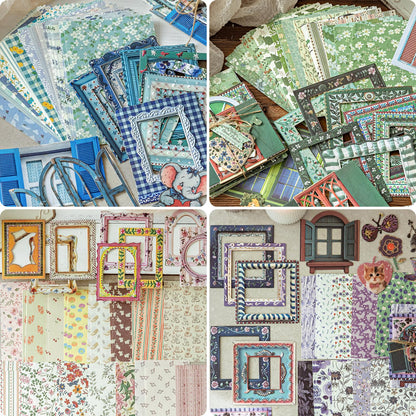 400 Sheets Floral Scrapbook Paper, 4 Packs Junk Journal Scrapbooking Supplies for Journaling, Scrapbooking Embellishments, Planner, Card Making, Collage