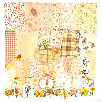 Vintage Floral Scrapbook Paper & Journaling Stickers, 400pcs