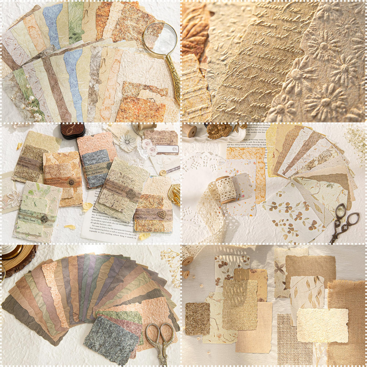 484Pcs Vintage Floral Scrapbook Supplies Kit, Paper & Journaling Stickers