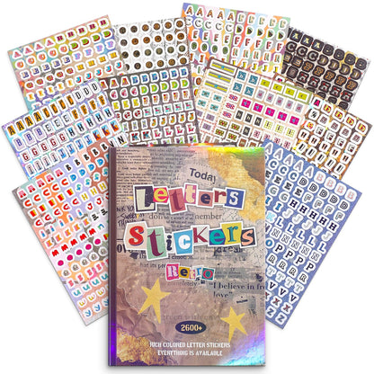1000+ Pcs Alphabet Collage Sticker Book, Retro Letter & Collage Note Frame Decor Stickers for Junk Journal, Scrapbooking Supplies, Ideal DIY Decorative Gift for Women Teen Girls