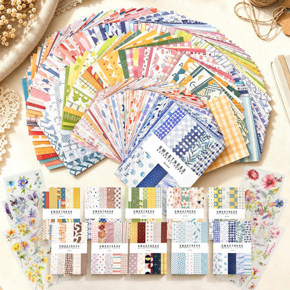 484Pcs Vintage Floral Scrapbook Supplies Kit, Paper & Journaling Stickers