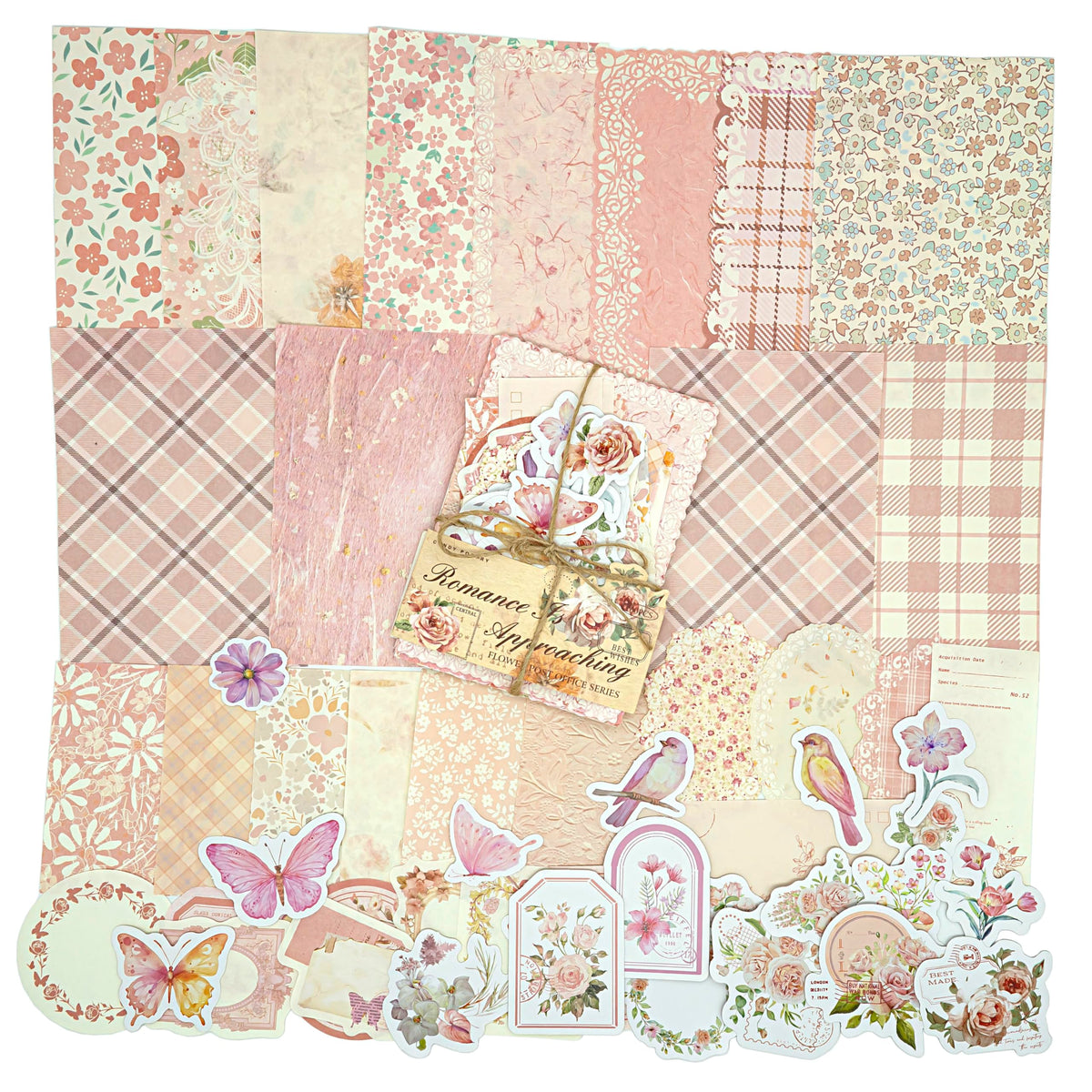 Vintage Floral Scrapbook Paper & Journaling Stickers, 400pcs