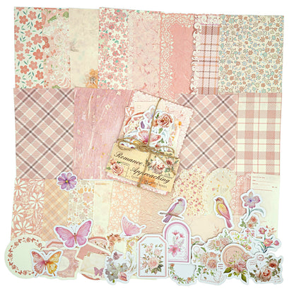 Vintage Floral Scrapbook Paper & Journaling Stickers, 400pcs