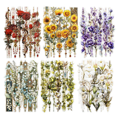 120 Pcs Floral Garden Stickers for Scrapbooking and Journaling