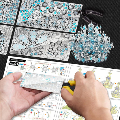 Piececool 3D Metal Puzzles, Ice Snow Crown Tiaras Model Building Kits, Challenging Assembly DIY Crafts Kits, Best Birthday