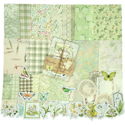 Vintage Floral Scrapbook Paper & Journaling Stickers, 400pcs