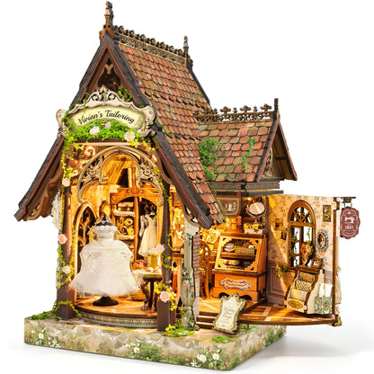 Rose Manor Wooden DIY Miniature House Kit with Music & Lights